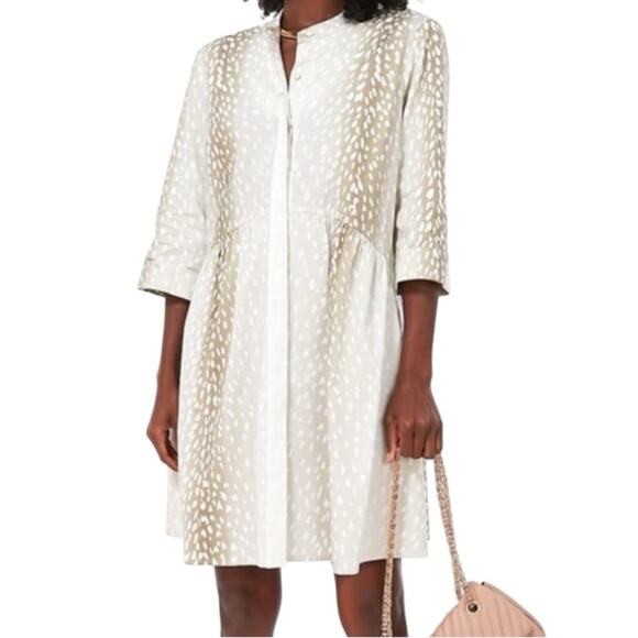 Tuckernuck Royal Antelope Shirt Dress Tan White size XS - Picture 1 of 8